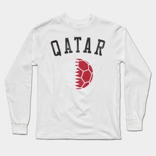 Qatar Soccer Heritage Flag Long Sleeve T-Shirt